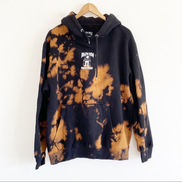 Urban Outfitters Death Row Records Bleach Tie-dye Hoodie Sweatshirt - Picture 3 of 6